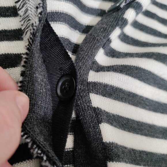 J Crew Stripe Harlow Cardigan Sweater 100 % Merino Wool Size M - Picture 5 of 8